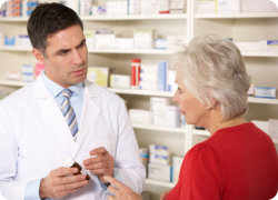 a customer and a pharmacist